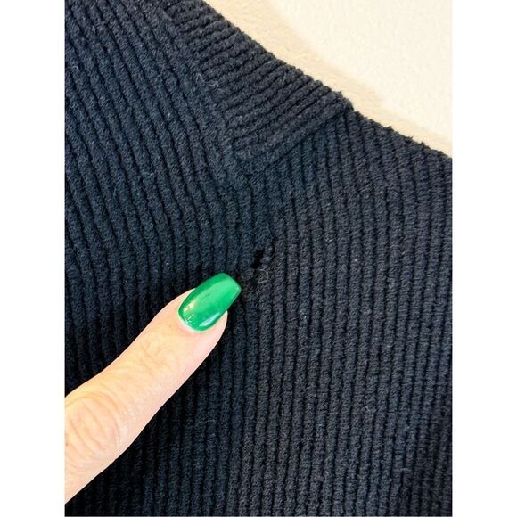 Free People Black Ottoman Slouchy Tunic Oversized Sweater Dress Women’s Medium - Picture 6 of 12